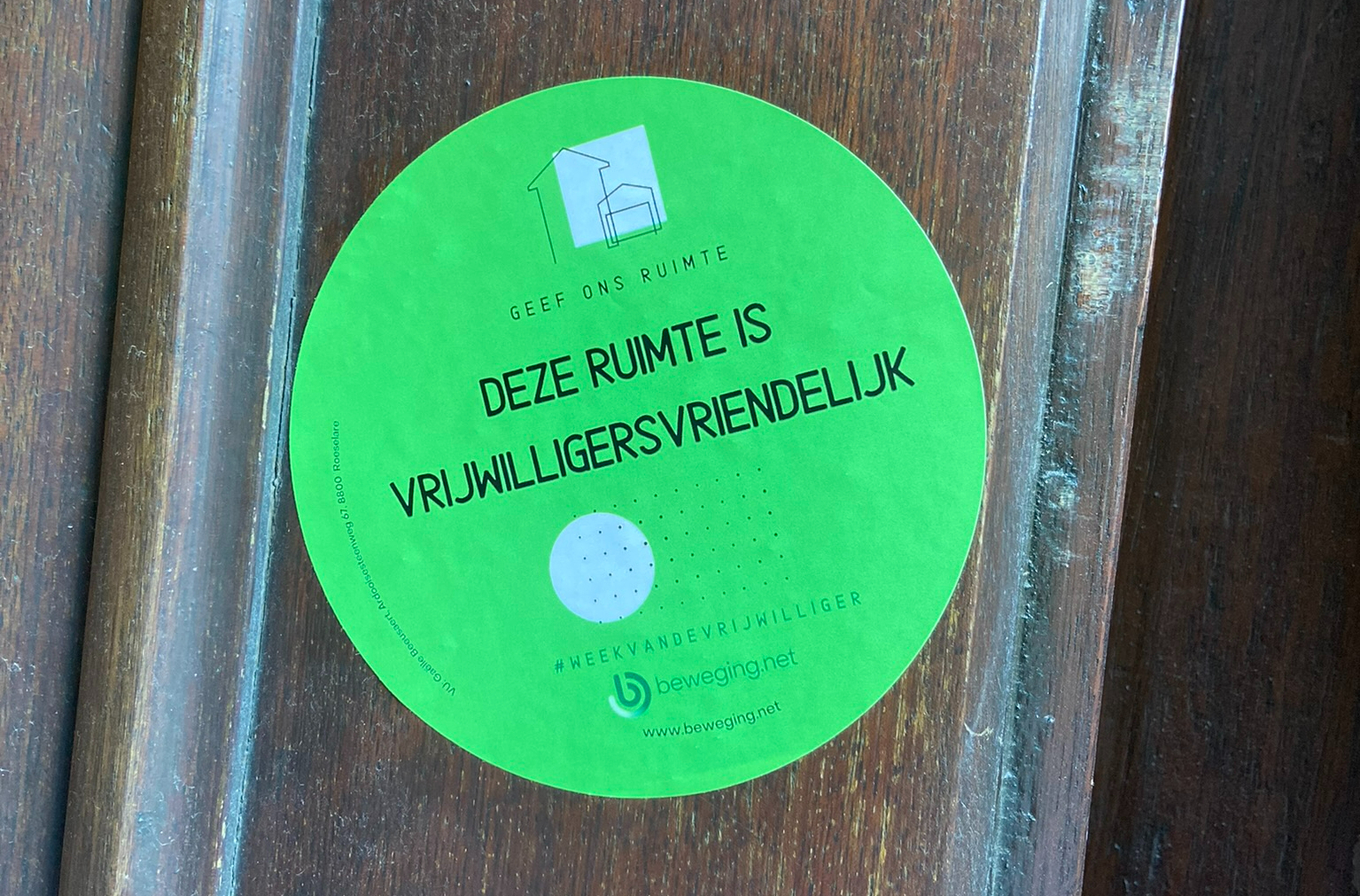 Label ‘Vrijwilligersvriendelijke Ruimte’ uitgereikt in Tielt
