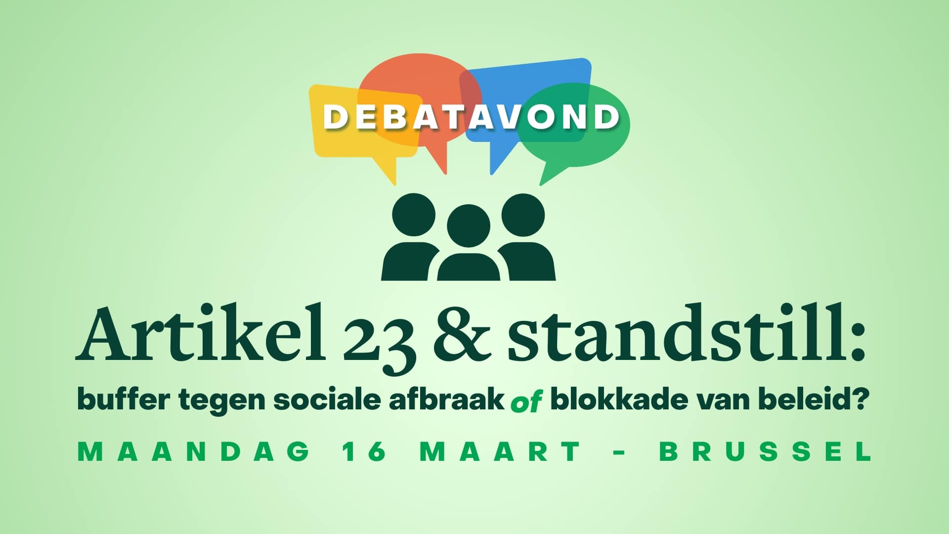 Debatavond Artikel 23 & standstill