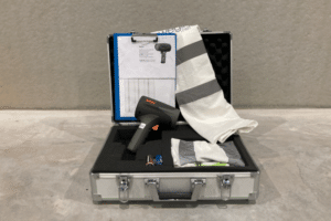 speedgun en toebehoren in koffer